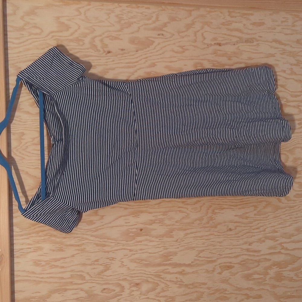 Woman's Old Navy striped off the shoulder dress